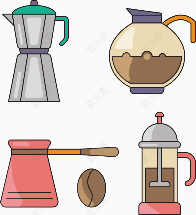 矢量咖啡壶