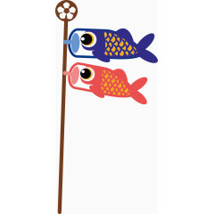 可爱日式和风鲤鱼旗装饰