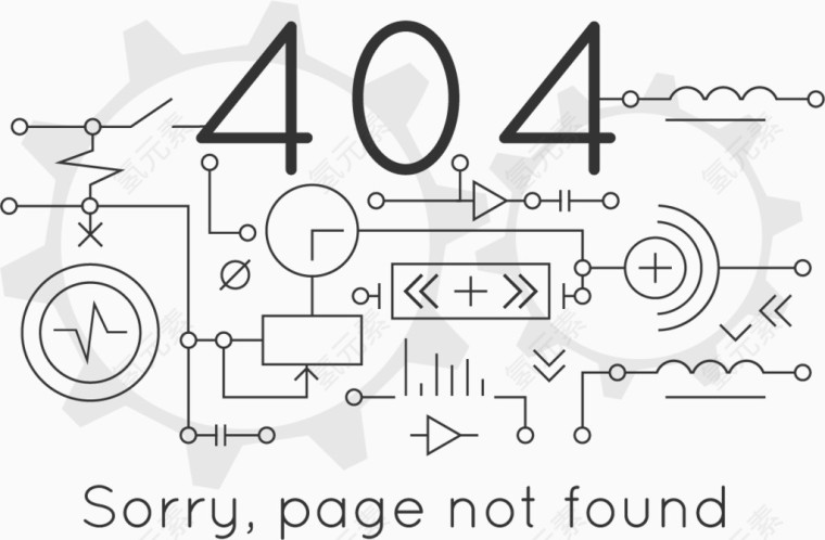 线路网页损坏设计矢量素材