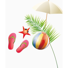 夏日遮阳伞篮球拖鞋