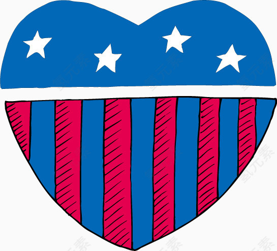 蓝色爱心图案矢量