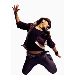 跳起来的街舞男孩