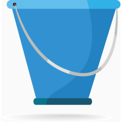 蓝色手提水桶元素