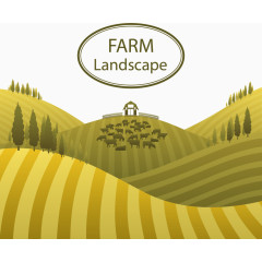 矢量丰收的农场