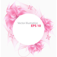 粉色矢量花朵主题框边框