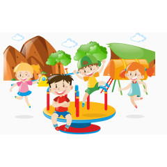 公园玩闹的孩子