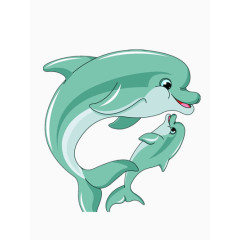 温馨的海豚母子