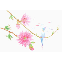 枝条上的小女孩