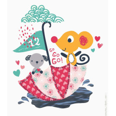 雨伞里的小动物