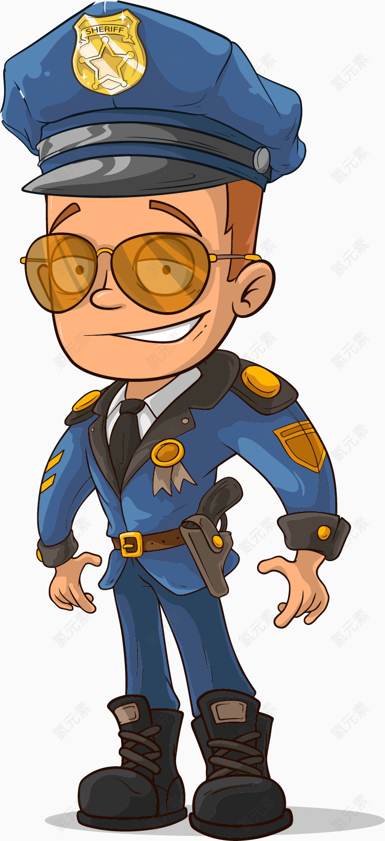 矢量手绘警察
