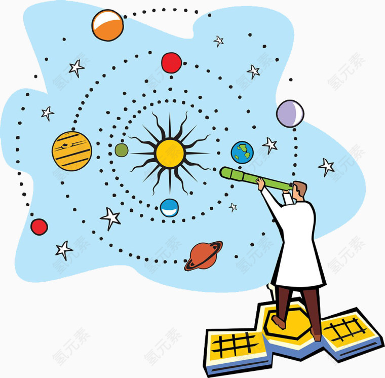 科学实验插图望远镜