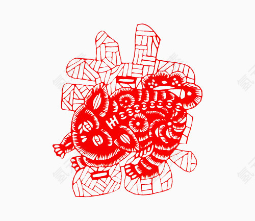十二生肖虎剪纸