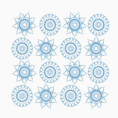 矢量手绘蓝色图案