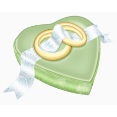 卡通绿色首饰盒丝带