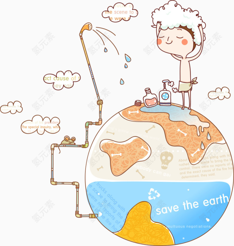 地球上的矢量小男孩