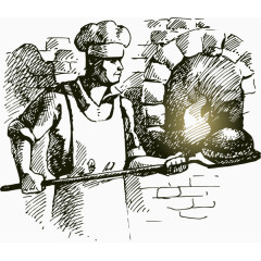 矢量卡通做面包