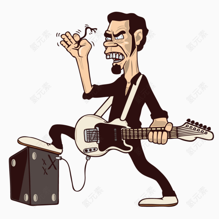 拿着吉他表演的男人