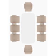 彩平图户型图白色会议桌办公桌