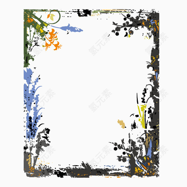 花纹 墨迹 方块 装饰图案