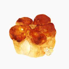 花瓣面包手绘画素材图片