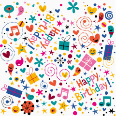 装饰生日快乐彩色元素背景