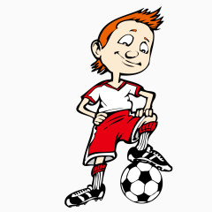 矢量踢球男孩