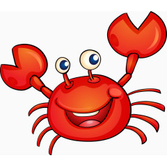 螃蟹卡通矢量图