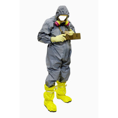 戴防毒面具的人物