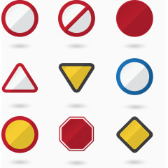 矢量手绘警示牌