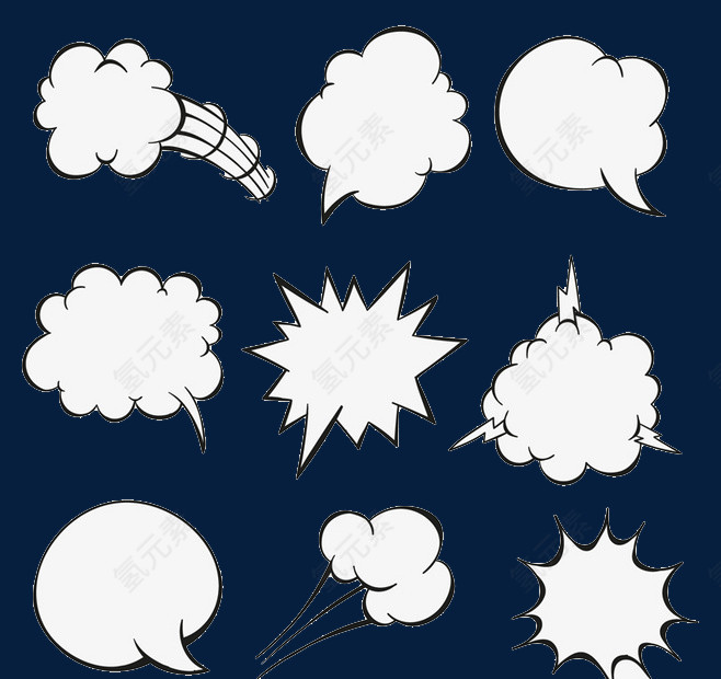 9款漫画风格语言气泡