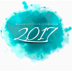 绿色水彩背景2017