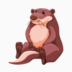 矢量卡通动物红色松鼠