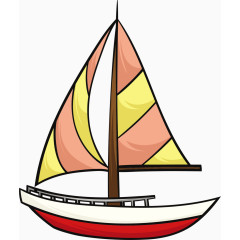 矢量卡通小帆船