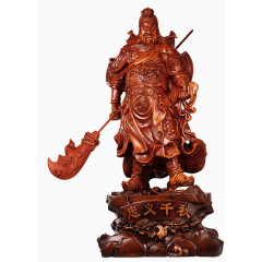 红木雕件武财神免抠