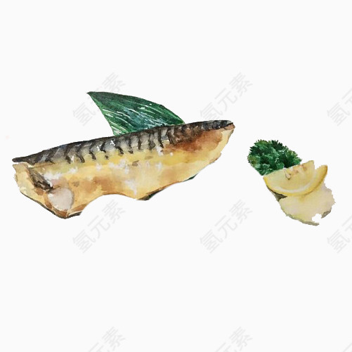 烤鳗鱼手绘画素材图片