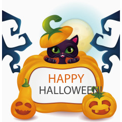 矢量手绘万圣节标签