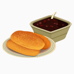 庐州鸭油烧饼手绘画素材图片