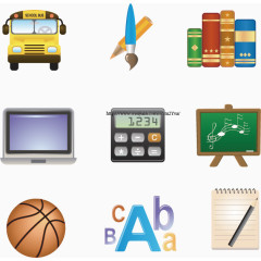 矢量手绘学校相关图案