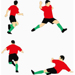 矢量足球运动员动作