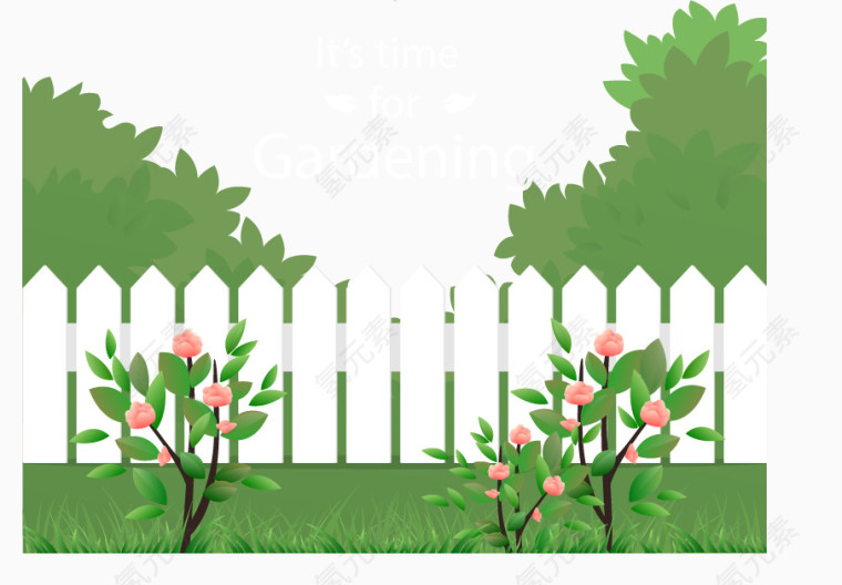 绿色花园插画矢量素材