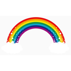 彩虹插画星星素材矢量