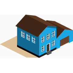 矢量建筑设计房屋蓝色