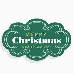 绿色圣诞节促销标签矢量素材