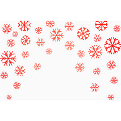 红色冬日雪花卡通
