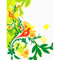 矢量手绘花朵边框