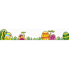 矢量绿草彩蛋装饰图案