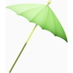 矢量手绘绿色小雨伞