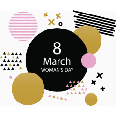 几何抽象背景妇女节海报