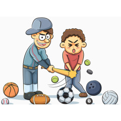 上体育课的男孩