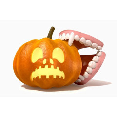 卡通牙齿南瓜素材